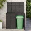 vidaXL Kôš na odpadky 2 ks Čierna 130 x 80 x 115 cm Polyetylén