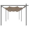 vidaXL Pergola so zaťahovacou strechou sivohnedá 589x292x230 cm