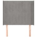 vidaXL Čelo postele so záhybmi bledosivé 93x16x118/128 cm zamat