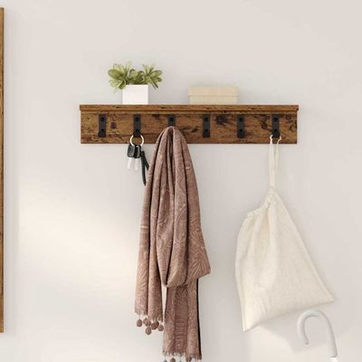 vidaXL Vešiak na stenu Nástenný Staré drevo 60 x 10,5 x 10,5 cm