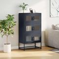 vidaXL Highboard Antracit 68x39x123 cm Oceľ