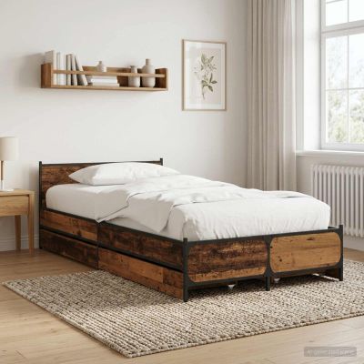 vidaXL Rám postele s čelom Staré drevo 80 x 200 cm Kompozitné drevo