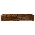 vidaXL Posteľný rám so zásuvkami dymový dub 75x190 cm kompozitné drevo