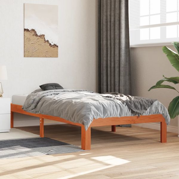 vidaXL Posteľ bez matraca voskovo hnedá 75x190 cm masívna borovica