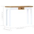 vidaXL Konzolový stolík biely a hnedý 110x35x75 cm masívne mangovníkové drevo