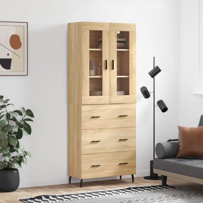 vidaXL Vysoká skrinka dub sonoma 69,5x34x180 cm spracované drevo