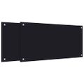 vidaXL Kuchynské zásteny 2ks čierne 80x40 cm tvrdené sklo