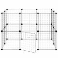 vidaXL 20-panelová klietka pre domáce zvieratá čierna 105x70x70 cm oceľ