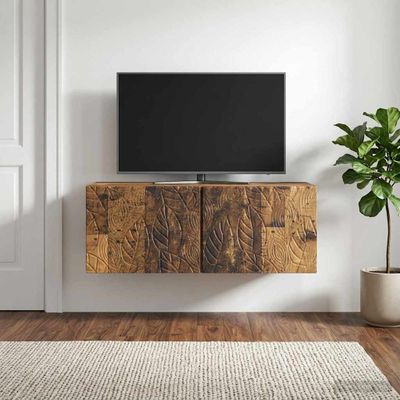 vidaXL Nástenná TV skrinka 98 x 31 cm Staré drevo Kompozitné drevo