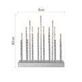 LED svietnik strieborný, 28,5 cm, 3x AA, vnútorný, teplá biela, časovač