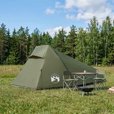 vidaXL Tunelový stan 215 x 100 x 90 cm Olivovo zelená Polyester a oceľ