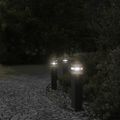 vidaXL Vonkajšia stojaca lampa so zásuvkou čierna 50 cm hliník