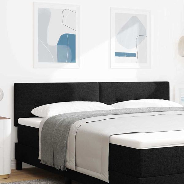 vidaXL LED hlavová doska s LED pásikmi Čierny 180 cm látka