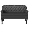 vidaXL Chesterfield lavica Čierna 119,5 x 64,5 x 75 cm Umelá koža