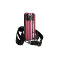 Puzdro Karl Lagerfeld pre iPhone 14 Pro 6,1" KLHCP14LSTSTP ružové pevné puzdro Color Stripes Strap