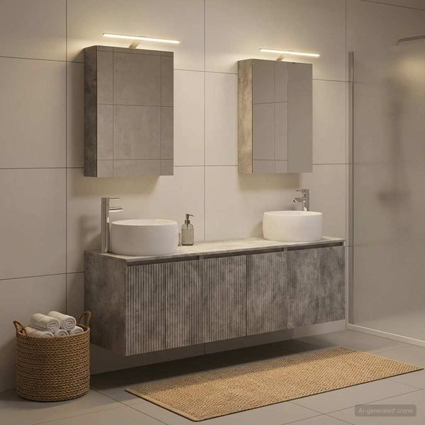 vidaXL Set kabinetov do kúpeľne 5 pcs Betónovo sivá Kompozitné drevo