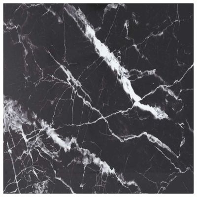 vidaXL Stolová doska, čierna 80x80cm 6mm tvrdené sklo mramorový dizajn