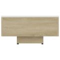vidaXL Konferenčný stolík, biely a dub sonoma, 100x49,5x31 cm