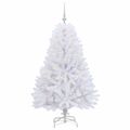 vidaXL Umelý Sklápací Vianočný Stromček Biela 150 cm PVC a oceľ