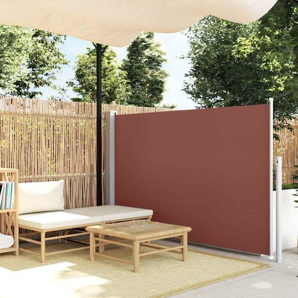 vidaXL Zaťahovacia bočná markíza na terasu 140x500 cm, hnedá