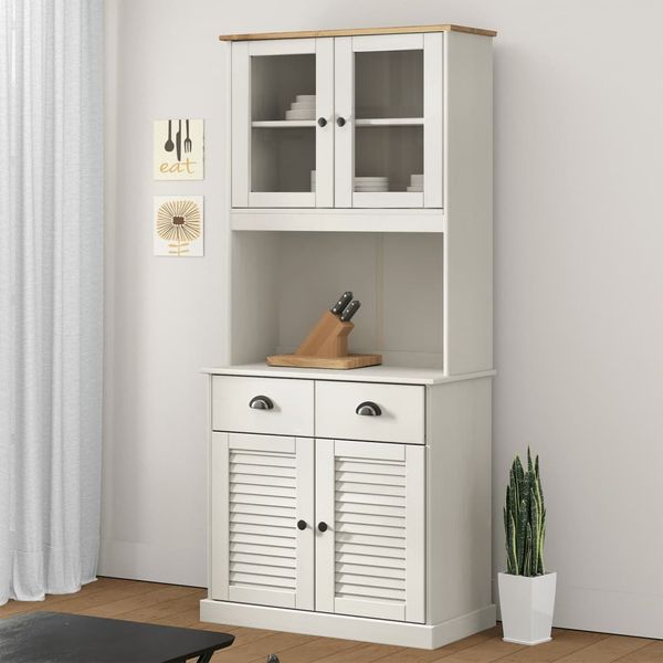 vidaXL Vysoká skrinka VIGO biela 78x40x175 cm borovicový masív