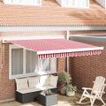 vidaXL Sklopná markíza Červená a Biela 300 x 250 cm Plátno a hliník