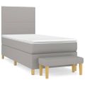 vidaXL Posteľný rám boxsping s matracom bledosivý 80x200 cm látka
