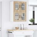 vidaXL Nástenný sklenený kabinet PORTO Sonoma dub 60 x 31 x 40 cm