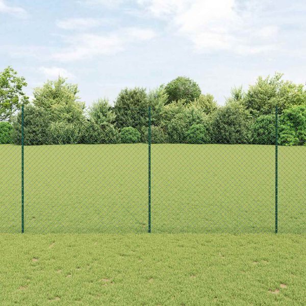 vidaXL Retiazkový plot s podperou 10 x 1,5 m PVC potiahnutá oceľ