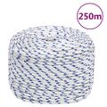 vidaXL Lodné lano biele 8 mm 250 m polypropylén