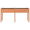 vidaXL Kvetináč s vložkou hnedý 161x45x76 cm jedľový masív