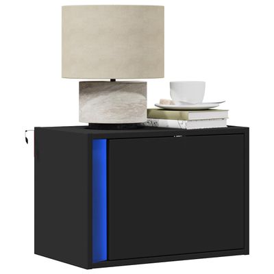 vidaXL Nástenné nočné skrinky s LED osvetlením 2 ks čierne