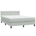 vidaXL Box Spring Posteľ s matracom Svetlosivá 160x220 cm Zamat