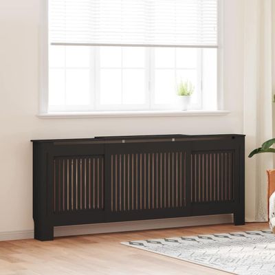 vidaXL Kryt radiátora 2 pcs Čierna 205 x 20,5 x 81,5cm