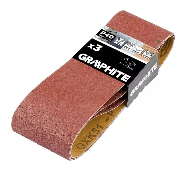 Plátno brúsne nekonečný pás 75x533mm P40 GRAPHITE 58T366 3ks