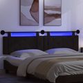 vidaXL Závesné čelo postele S LED svetlom Čierna Umelá koža