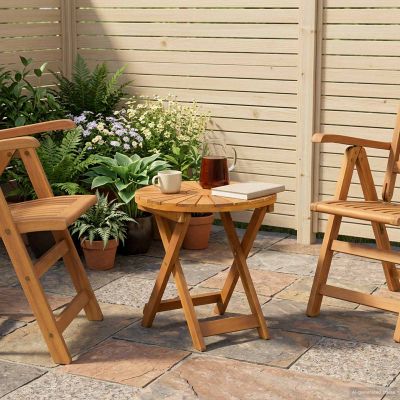 vidaXL Bistro stôl Prírodná Ø45 x 45 cm Pevné akáciové drevo