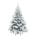 vidaXL Umelý vianočný stromček s 150 LED-i Biela 120 cm PE a PVC
