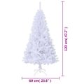 vidaXL Umelý vianočný stromček s hustým ihličím, biely 120 cm, PVC