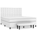 vidaXL Boxspring posteľ s matracom biela 160x200 cm umelá koža