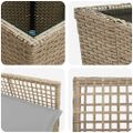 vidaXL Záhradný bistro set 3 ks Béžová polyratan