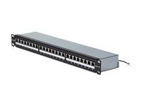 Propojovací panel - 110 punch-down - montáž do racku - CAT 6a - STP - RJ-45 X 24 - strieborná - 1U - 19" - kompatibilný s TAA
