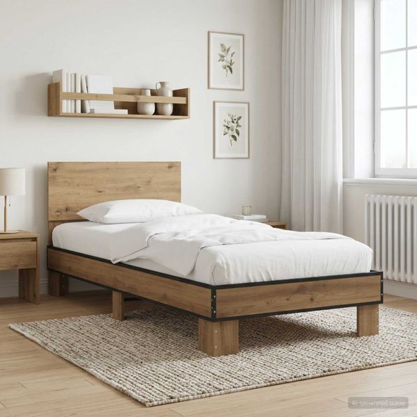 vidaXL Rám postele s čelom Dub artisan 80 x 200 cm Kompozitné drevo