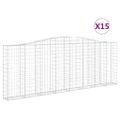 vidaXL Oblúkové gabionové koše 15 ks 400x30x140/160 cm pozink. železo