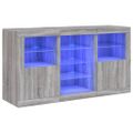 vidaXL Komoda s LED svetlami sivá sonoma 123x37x67 cm