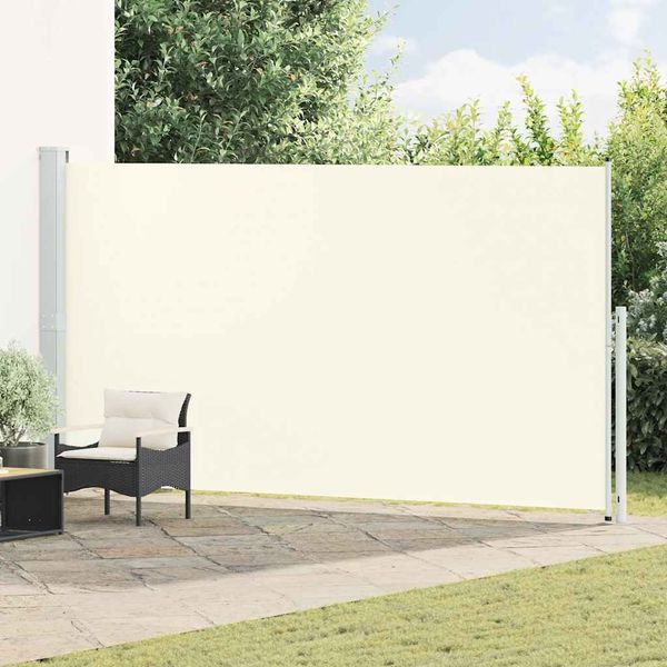vidaXL Zaťahovacia bočná markíza na terasu 200x500 cm krémová