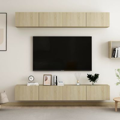 vidaXL TV skrinky 4 ks, dub sonoma 100x30x30 cm, kompozitné drevo