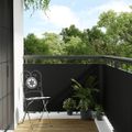 vidaXL Balkónová zástena čierna 600x90 cm polyratan