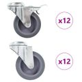 vidaXL Otočné kolieska s otvorom na skrutku 24 ks, 75 mm
