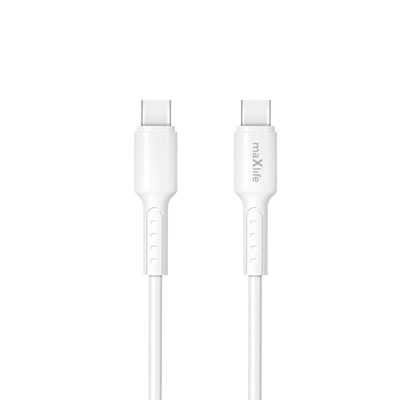 Kábel Maxlife MXUC-13 USB-C - USB-C 1,0 m 60W biely